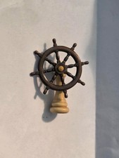 Ship Model Fittings Parts 8 Spoke 30mm Bronze Ships Wheel W Boxwood Stand