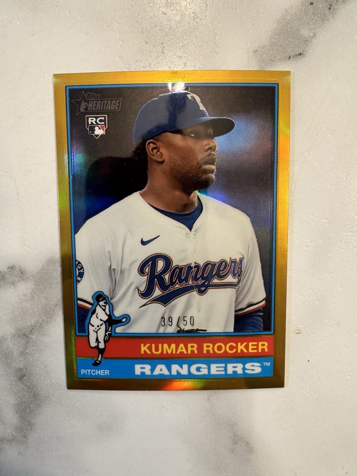 2025 Topps Heritage - Kumar Rocker #179 Chrome Refractor (RC) Gold /50