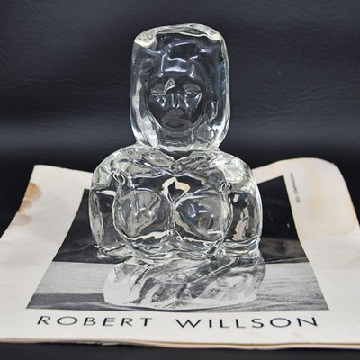 Texas Glass Artist Robert Willson Nude Woman Bust Sculpture Clear MCM 5 