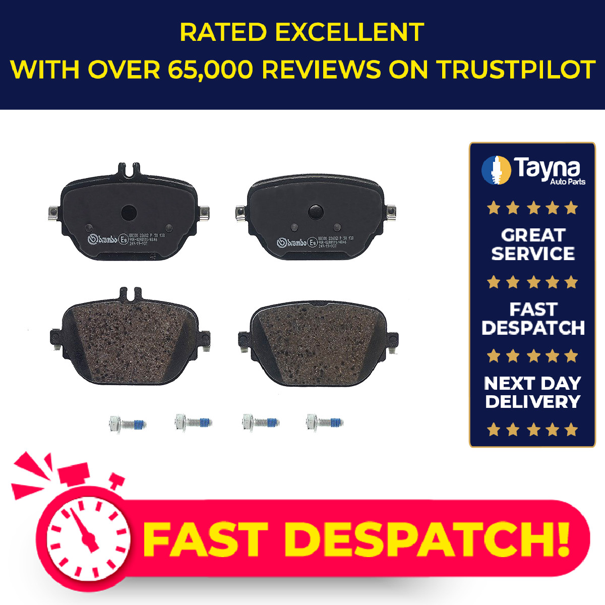 Brake Pads Set fits MERCEDES E53 AMG 3.0 Rear 2018 on M256.930 Brembo 0004203004