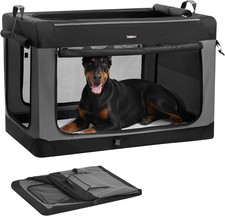 Collapsible Dog Crate, 48-Inch Portable Dog Travel Crate for Extra Large Dogs