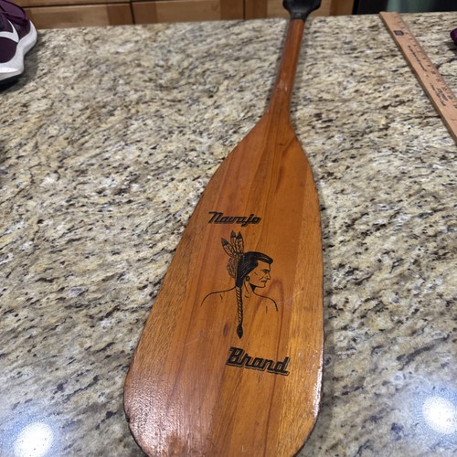Vintage Navajo Brand Wooden Paddle Oar 36” Length Nice Cpix