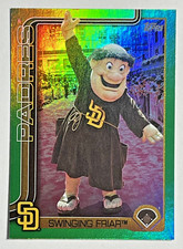 2025 Topps Celebration Swinging Friar Mascot /99 Green Foil SP Series 1 Padres