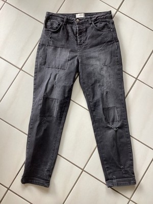 Damen Fiveunits Jeans Größe W28 Farbe Schwarz high ripped patches neuwertig 