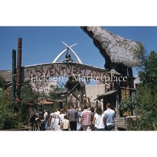 Disneyland 1958 Entrance to Adventureland Arch People Vintage Color Slide