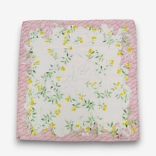 Vintage 90s Nina Ricci Handkerchief Floral Neckerchief Monogram Bandana Scarf