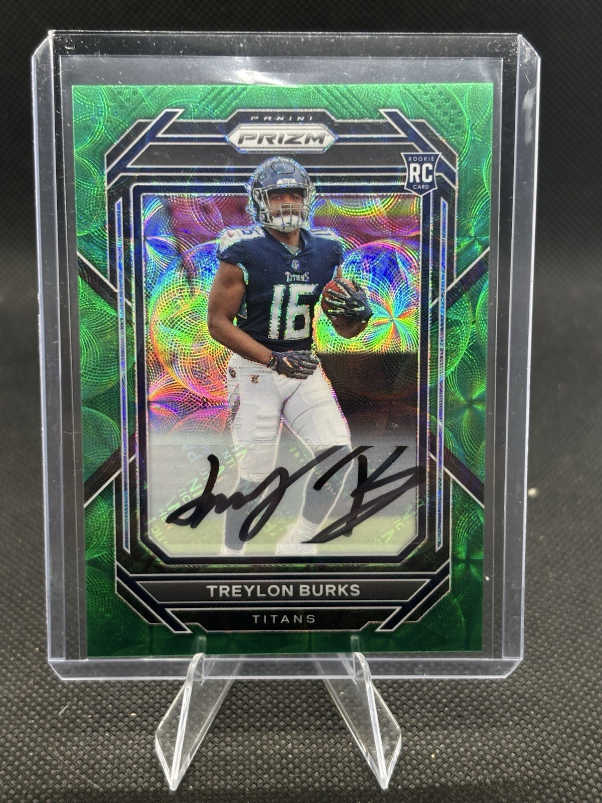 2022 Panini Prizm Rookies Green Scope /75 Treylon Burks #313 Rookie Auto RC