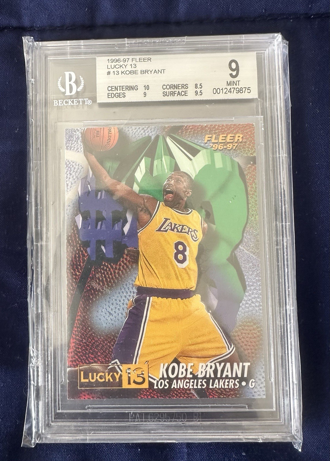 1996-97 Fleer Lucky 13 #13 Kobe Bryant Los Angeles Lakers RC Rookie BGS 9 MINT