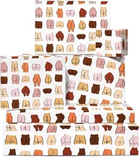 CENTRAL 23 Adult Wrapping Paper for Men Women Friends - 6 Sheets of White 