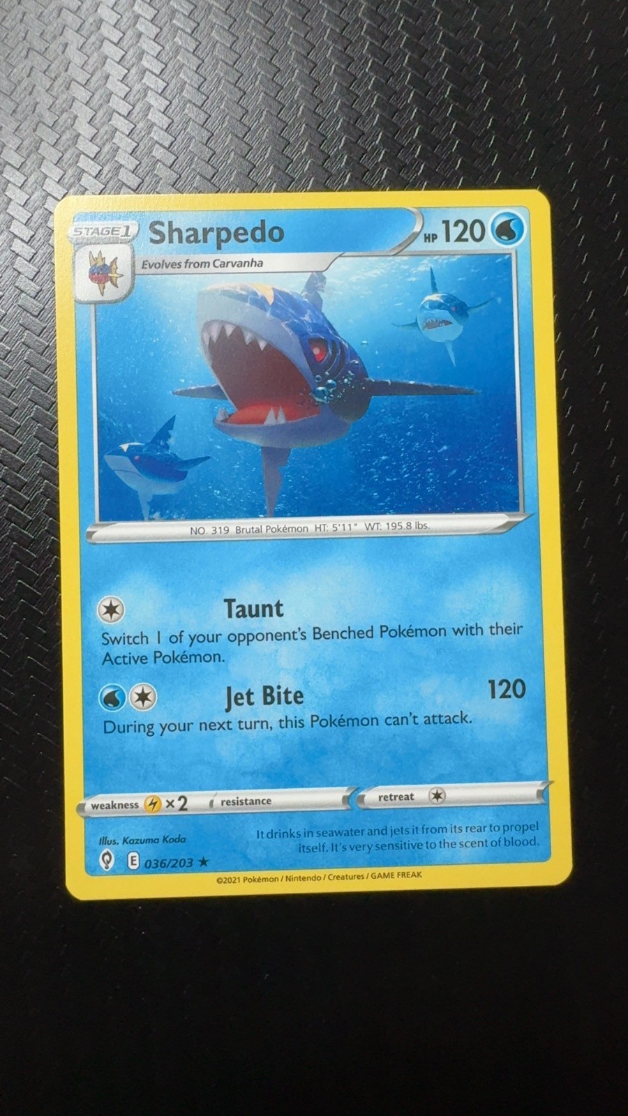 Sharpedo 036/203 Rare Evolving Skies Pokemon Near Mint