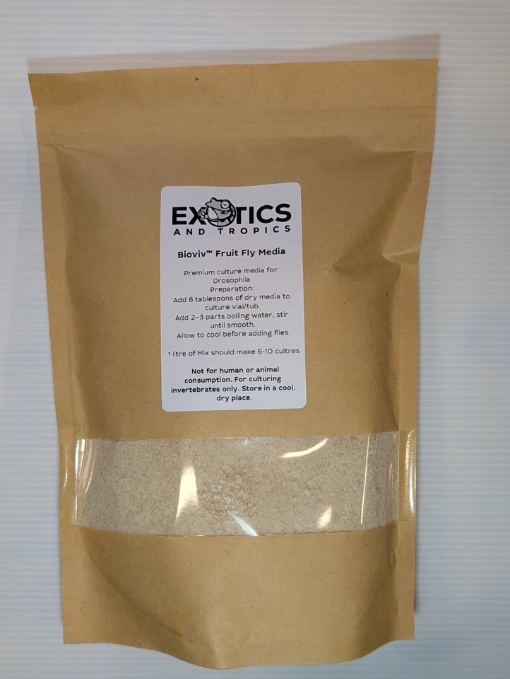 Fruit Fly Media Culture, reptile food, spider, Dart frog insect food 1 Litre