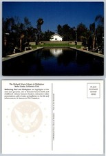 Richard Nixon Library & Birthplace Reflecting Pool Yorba Linda CA Postcard 1990