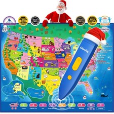 V2 Interactive Kids Map Bilingual United States Map for Kids Learning, Educat...