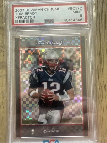 2007 BOWMAN CHROME #BC172 TOM BRADY *XFRACTOR #/250 PSA 9 MINT*  PATRIOTS