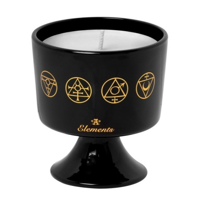 ALCHEMY ELEMENTS CANDLE  Sage & Jasmine Cleansing Scented Soy Wax Black Glass