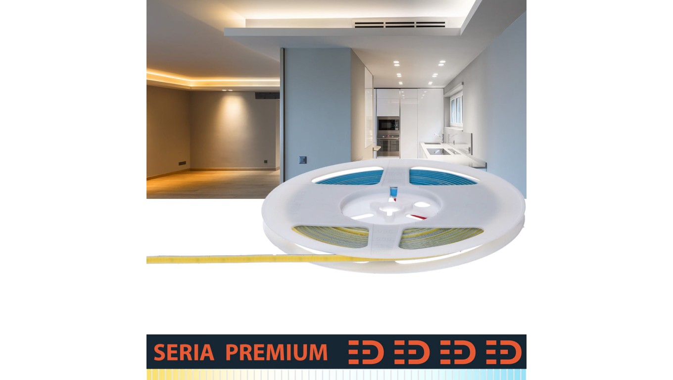 Taśma Premium 12V COB Slim 5 мм CCT 608led 1200lm Ra90 (5) Настраиваемый белый