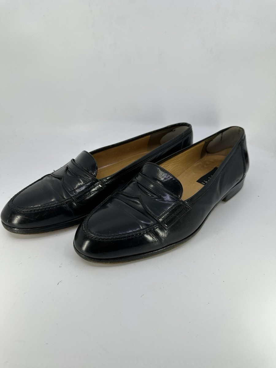 Vintage Fratelli Rossetti Men's Blk Leather Loafers Sz 9 Pre-owned