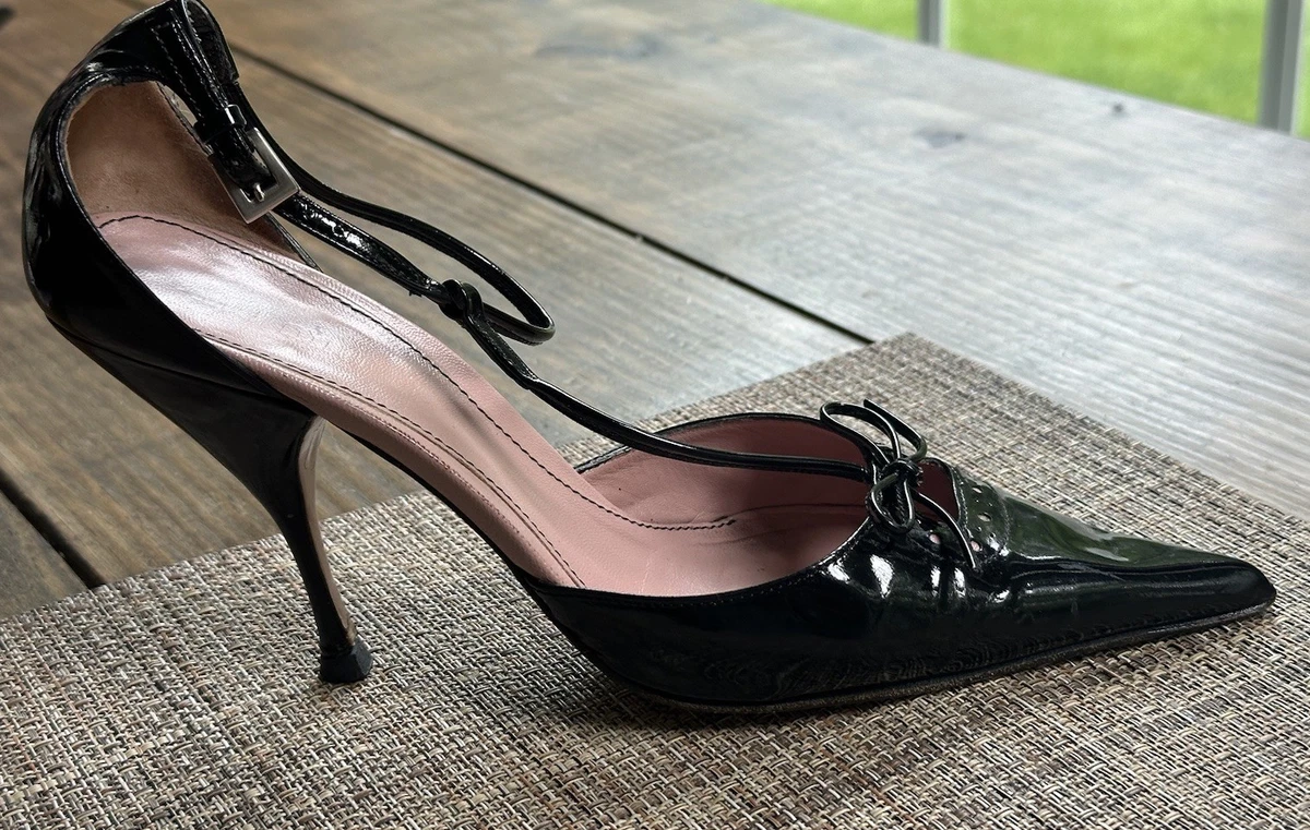 Miu Miu Patent Leather High (3-3.9 in) Heel Height Heels for Women