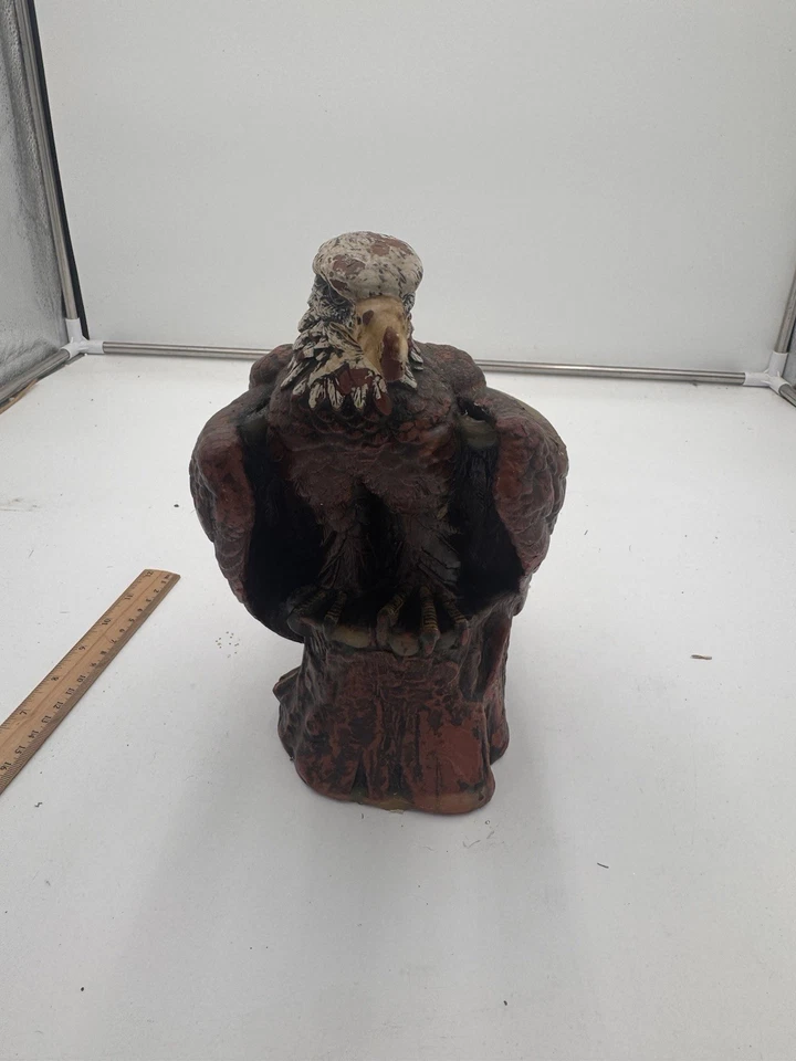 Vintage Bald Eagle Candle Statue 12” XL Wax Decor Figurine Hand Painted Wildlife - Image 2 of 4