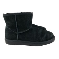Koolaburra UGG Kid's Size 5 Koola Mini Black Suede Closed Toe Faux Fur Boots
