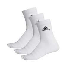 Adidas Kids Light Crew Sport Socks Large 3 Pairs White DZ9393-KL