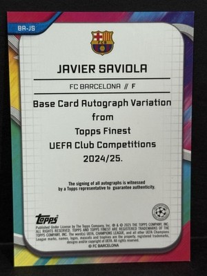 2024-25 Topps Finest UCC Barcelona Javier Saviola Auto Magenta