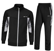 Men's Tracksuit Sweatsuits 2 Piece Set Athletic Large 02black lightgray