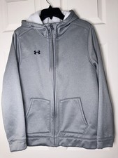 Under Armour Storm Embroidered Logo Gray Hoodie Full zip up Adult Medium
