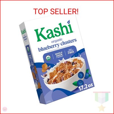 Kashi Breakfast Cereal, Organic, Whole Grain, Blueberry Clusters, 17.2oz Box (1