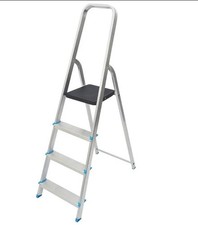 Mac Allister Aluminium 1.44m 4 Step Platrform Step Ladder