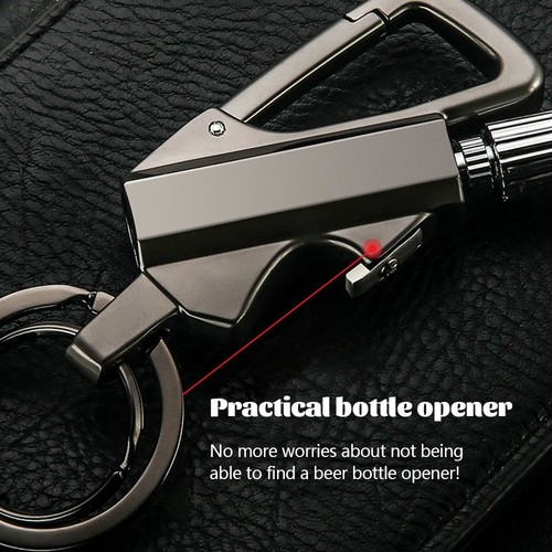 Permanent Match Infinity Feuerzeug Multitool Schlüsselanhänger Flaschenöffner Silber für Mann - Bild 9 von 12