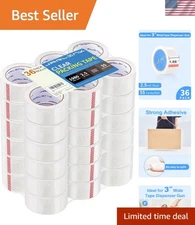 Durable Clear Packing Tape - 36 Rolls, 1.88in Wide, Perfect for Moving & Sealing