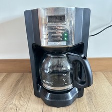 Mr Coffee Cafetera Programable 12 Tazas Jarra de Vidrio Negro Limpia