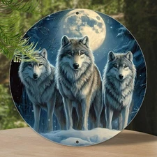 Decor#Wolf Moon Artistic Metal Wall Decor - Home & Cafe