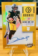 2018 Contenders Optic Jaylen Samuels Rookie RC Gold Prizm Auto /10 Steelers 🔥