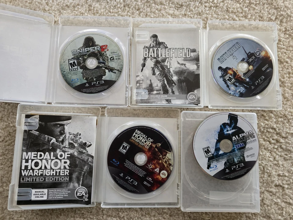 PS3 Bundle!  Medal Of Honor Warfighter Sniper 2 Ghost Warrior Battlefield 4 Alph - Image 3 of 4