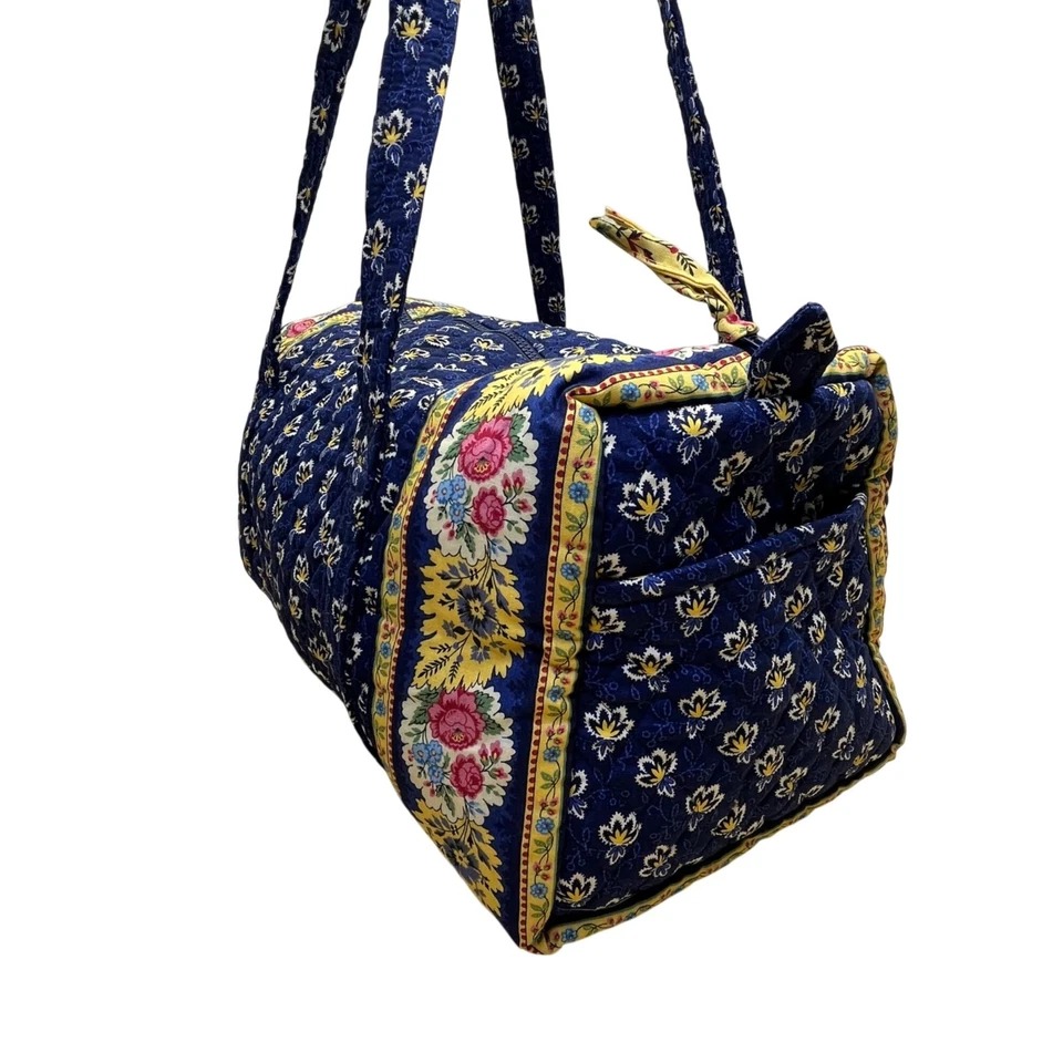 Bolso de Lona Vera Bradley Mujer Azul Algodón Estampado Floral Con Cierre de Cremallera Foto 2 de 4