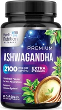 Ashwagandha 2,100 mg Extra Strength Stress & Mood Support with Black Pepper