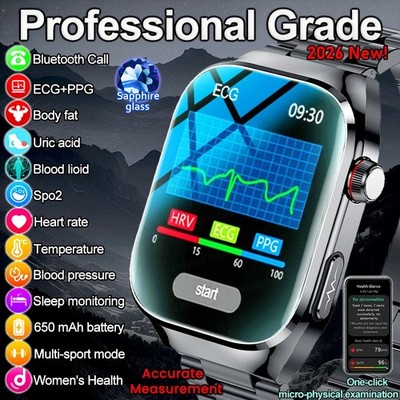 New ECG+PPG Medical Grade Smart Watch Women AMOLED Health Tracker Smartwatches