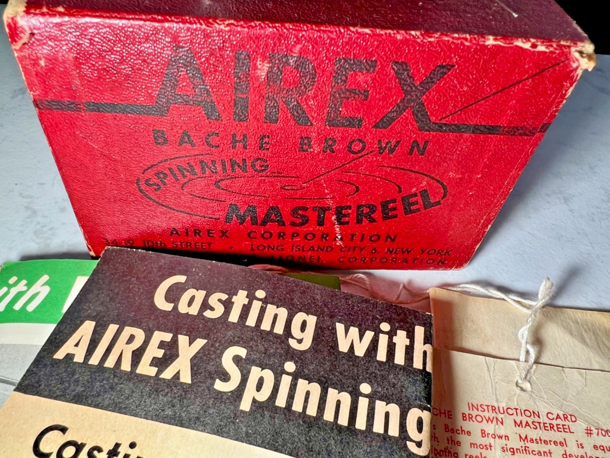 Vintage Airex Bache Brown Mastereel Model 2 Spinning Reel w/ Box