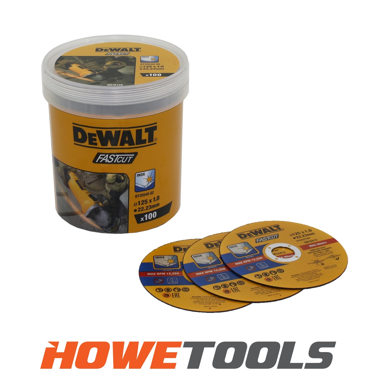 DEWALT DT20540-QZ (pkt of 100) Metal cutting disc 125mm x 1mm x 22.23mm