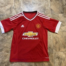 Adidas Manchester United Chevrolet Climacool Jersey Red Kit Soccer Small 18x25