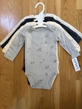 Carters 4 Pack Long Sleeve Bodysuits Various Patterns Size 6 Mos NWT