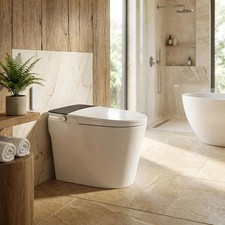 Smart Bidet Toilet Auto Flush Heated Seat Air Dryer Foot Sensor Remote Control