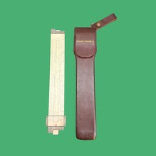 Frederick Post Co. Versalog Slide Rule 1460 Hemmi Japan with Brown Leather Case