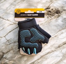 Women's Gold  s Gym Tacky Fingerless Gloves Size S/M Black  Aqua Brand New