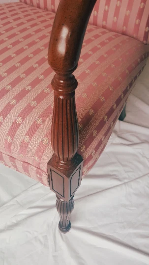 Beautiful Striped Fabric Mahogany Chair (LOCAL Pick-up Only) - Image 4 of 4