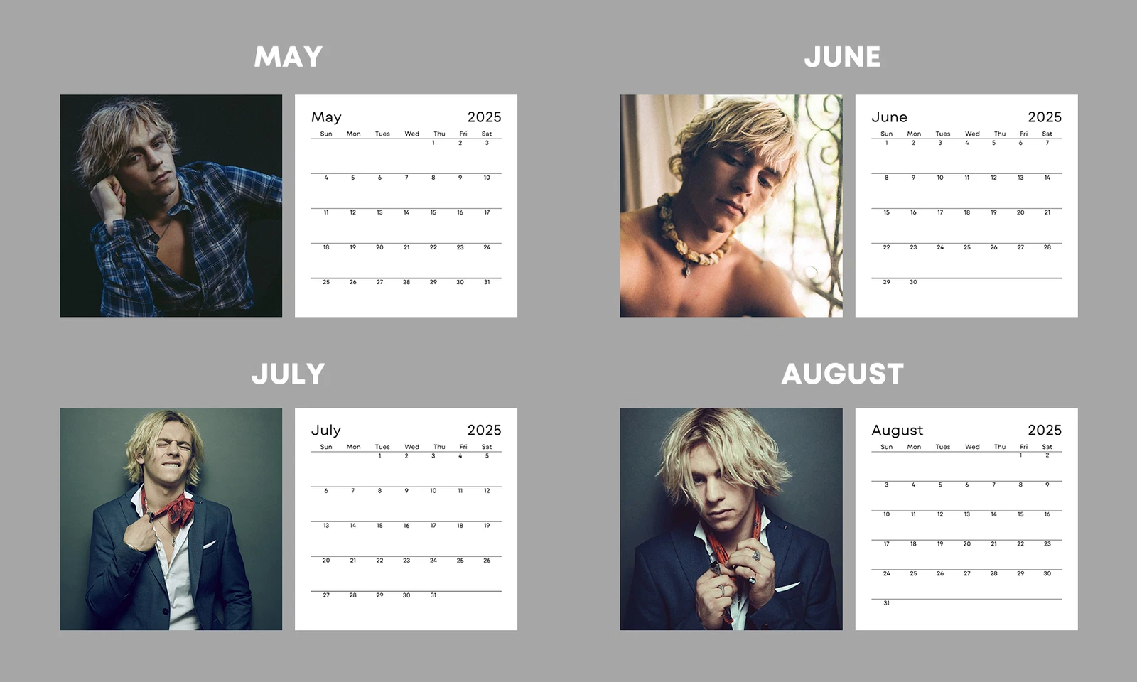 Ross Lynch 2026 Celebrity Wall Calendar – Stunning Photos, Perfect for Fans