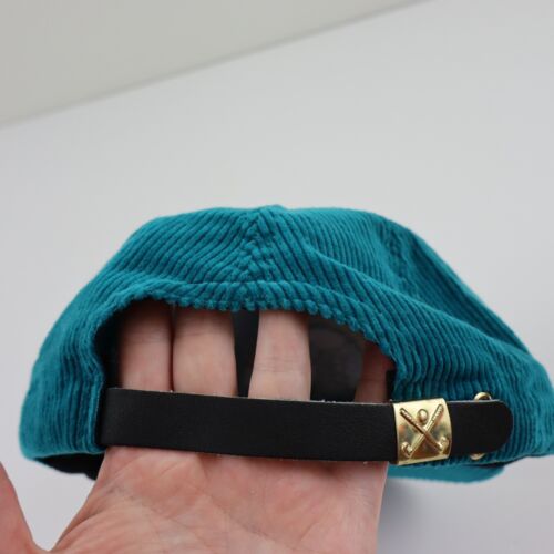 Vtg 90s Made In USA Rainbow Corduroy Snapback Trucker Hat Cap Mens Teal Blue 80s - Picture 5 of 7