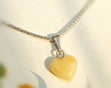 Bernstein Herz Anhänger Silber 925 gelb Herz Sterlingsilber ac01